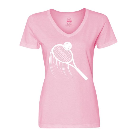 Inktastic Swinging Tennis Racket Women's V-Neck T-Shirt