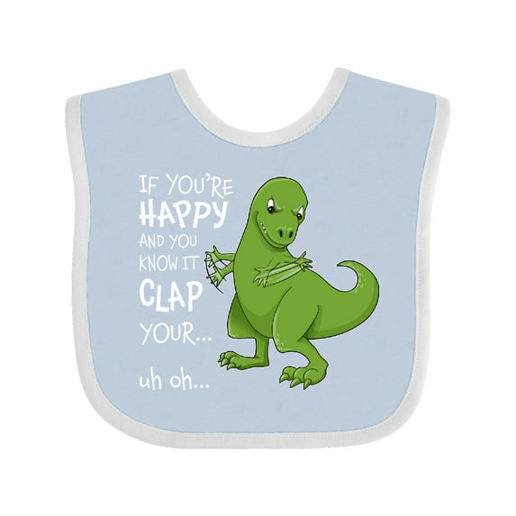 Inktastic T-rex Can't Clap Boys or Girls Baby Bib