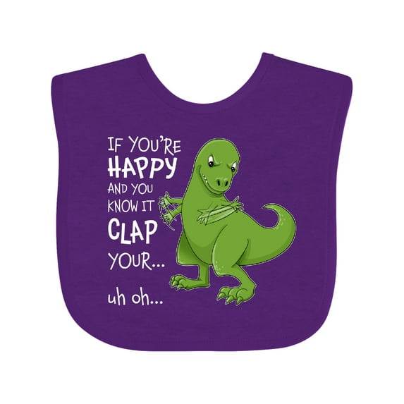 Inktastic T-rex Can't Clap Boys or Girls Baby Bib