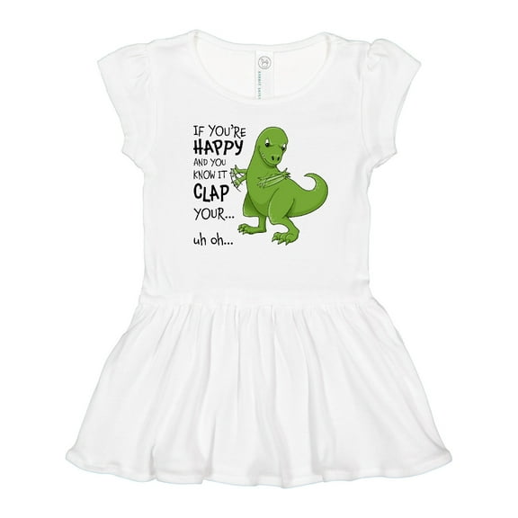 Inktastic T-Rex Can't Clap Girls Toddler Dress