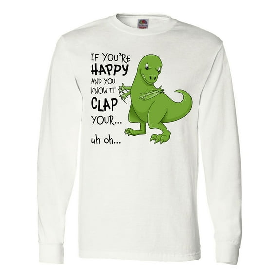Inktastic T-Rex Can't Clap Long Sleeve T-Shirt