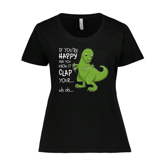 Inktastic T-Rex Can't Clap Women's Plus Size T-Shirt