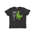 thumbnail image 1 of Inktastic T-Rex Can't Clap Youth T-Shirt, 1 of 5