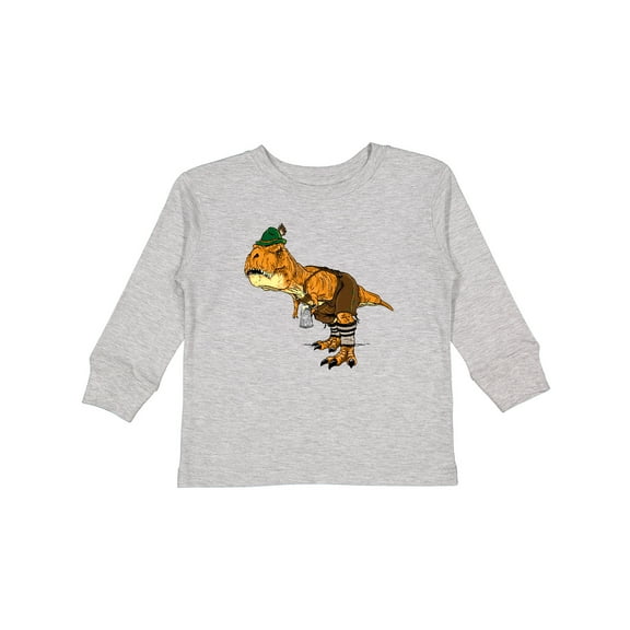 Inktastic T-Rex King of Oktoberfest Boys or Girls Long Sleeve Toddler T-Shirt