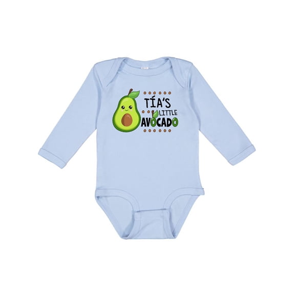 Inktastic Tía's Little Avocado with Cute Baby Avocado Boys or Girls Long Sleeve Baby Bodysuit