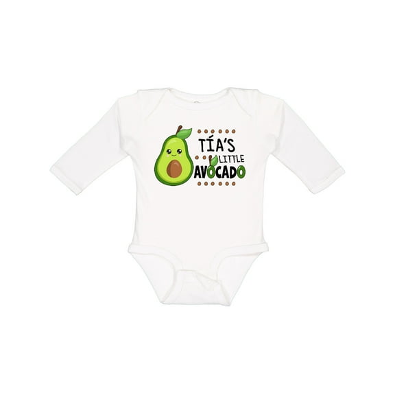 Inktastic Tía's Little Avocado with Cute Baby Avocado Boys or Girls Long Sleeve Baby Bodysuit
