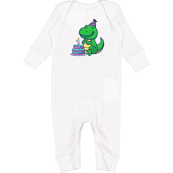 Inktastic T-rex 1st Birthday Baby Romper Coveralls