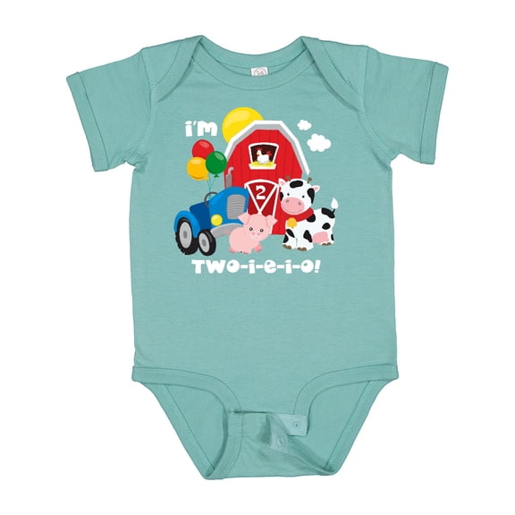 Inktastic TWO-I-E-I-O 2nd Birthday Boys or Girls Baby Bodysuit