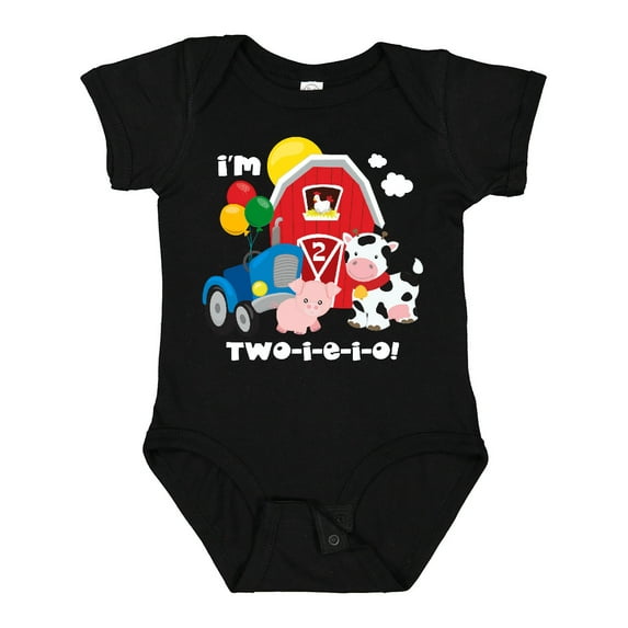 Inktastic TWO-I-E-I-O 2nd Birthday Boys or Girls Baby Bodysuit