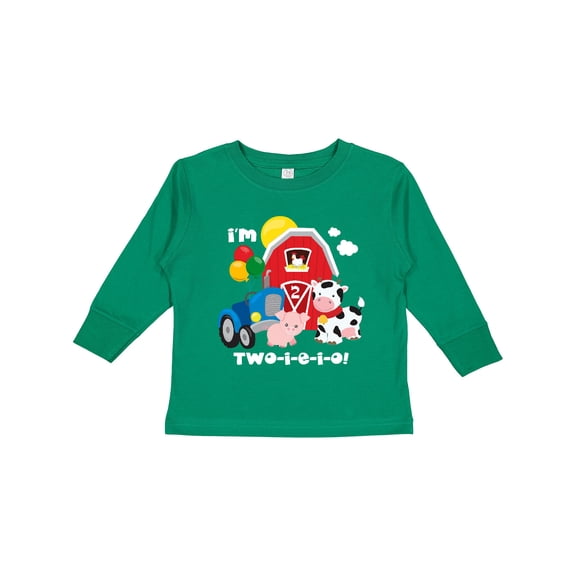 Inktastic Two-i-e-i-o 2nd Birthday Boys or Girls Long Sleeve Toddler T-Shirt