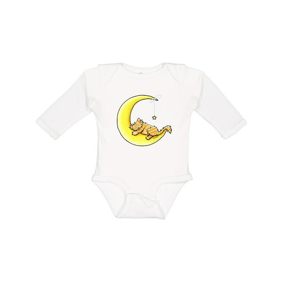 Inktastic Tabby Kitty Lunar Love Boys or Girls Long Sleeve Baby Bodysuit