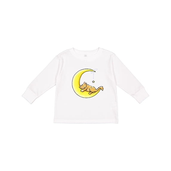 Inktastic Tabby Kitty Lunar Love Boys or Girls Long Sleeve Toddler T-Shirt