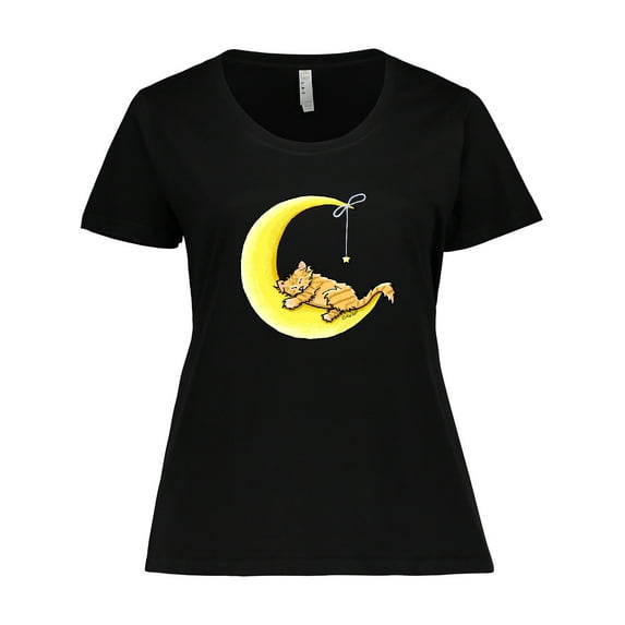 Inktastic Tabby Kitty Lunar Love Women's Plus Size T-Shirt
