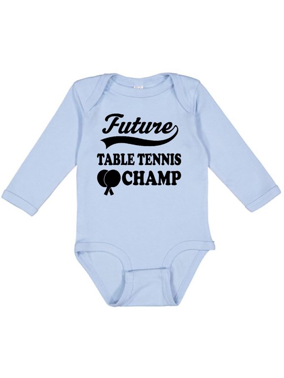 Table Tennis Future Champ Boys or Girls Long Sleeve Baby Bodysuit