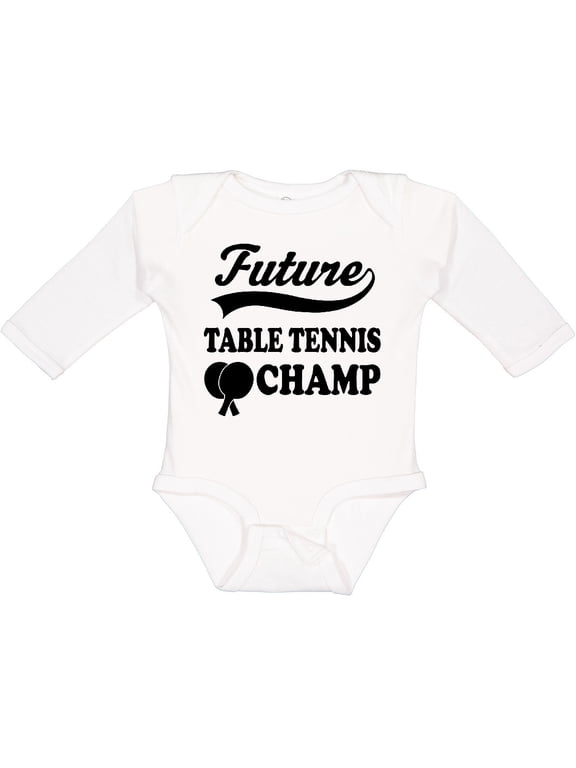 Table Tennis Future Champ Boys or Girls Long Sleeve Baby Bodysuit