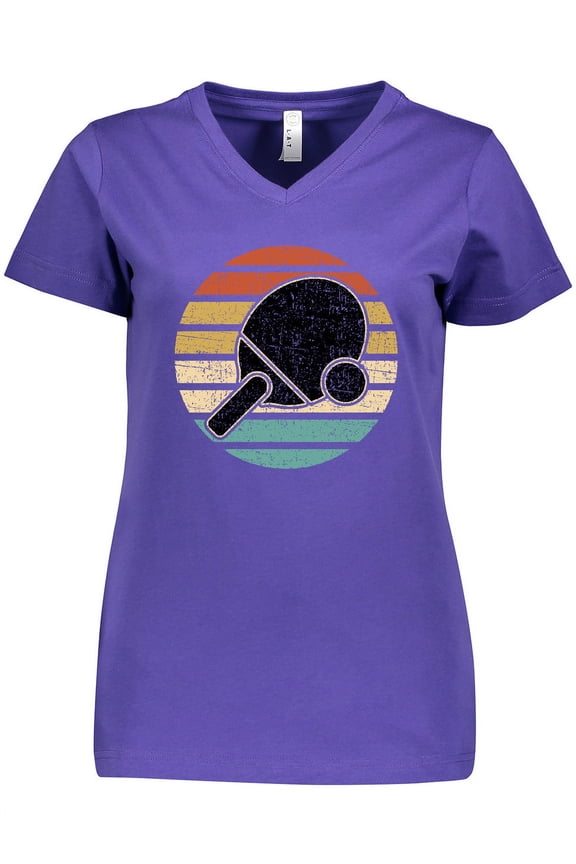 Table Tennis Ping Pong Women's V-Neck T-Shirt