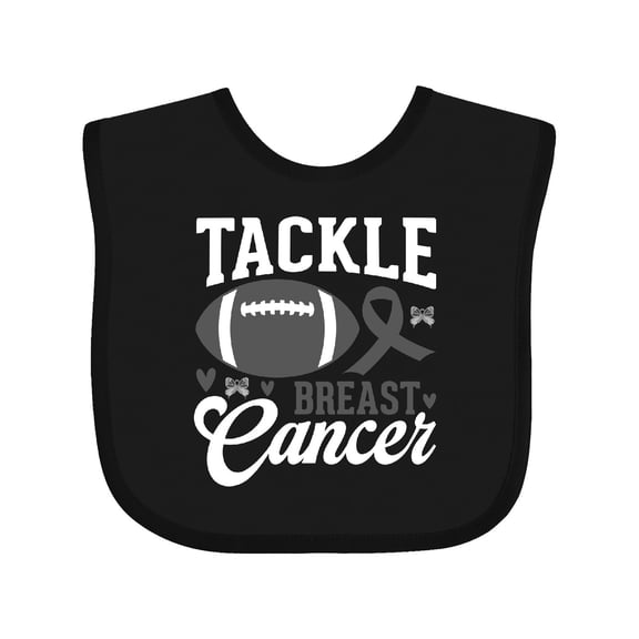 Inktastic Tackle Breast Cancer Boys or Girls Baby Bib