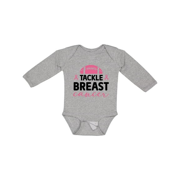 Inktastic Tackle Breast Cancer Boys or Girls Long Sleeve Baby Bodysuit