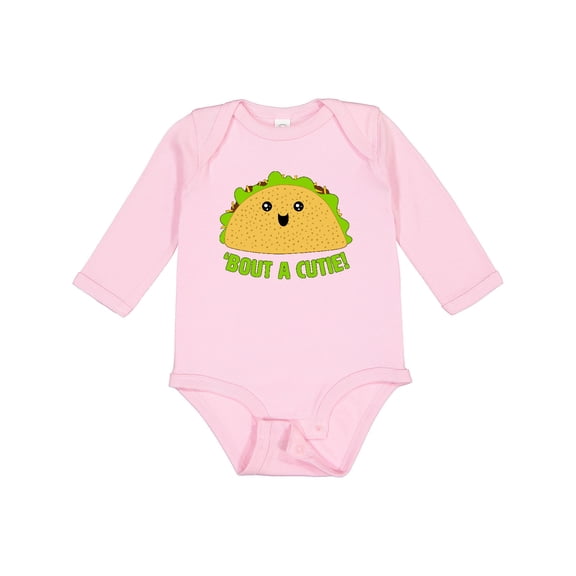 Inktastic Taco Bout a Cutie Cute Taco Pun Boys or Girls Long Sleeve Baby Bodysuit