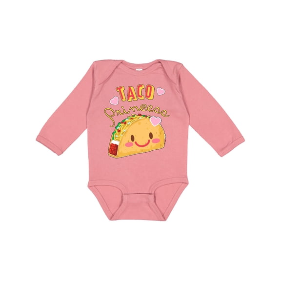 Inktastic Taco Princess- Cute Taco Boys or Girls Long Sleeve Baby Bodysuit