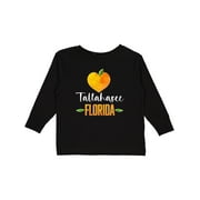 Inktastic Tallahassee Florida Orange in Heart Boys or Girls Long Sleeve Toddler T-Shirt