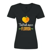 Inktastic Tallahassee Florida Orange in Heart Women's V-Neck T-Shirt