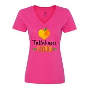 Inktastic Tallahassee Florida Orange in Heart Women's V-Neck T-Shirt