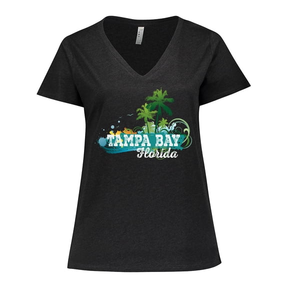 Inktastic Tampa Bay Florida Beach Trip Women's Plus Size V-Neck T-Shirt