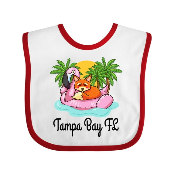 Inktastic Tampa Bay Florida Flamingo Girls Baby Bib