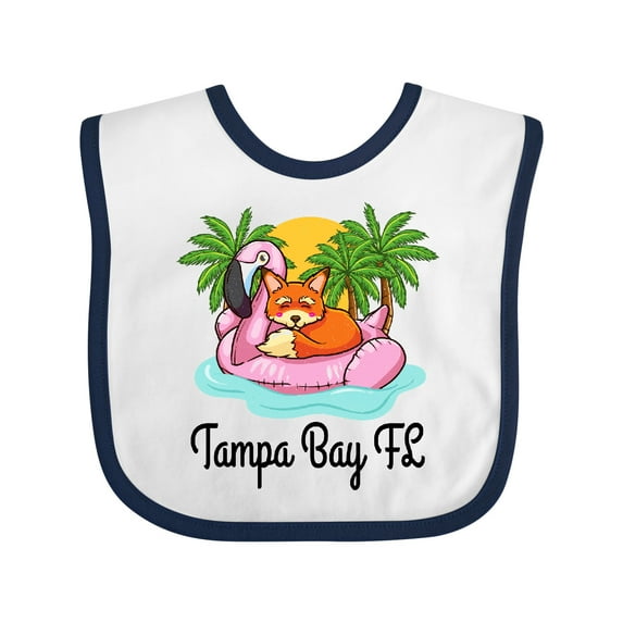 Inktastic Tampa Bay Florida Flamingo Girls Baby Bib