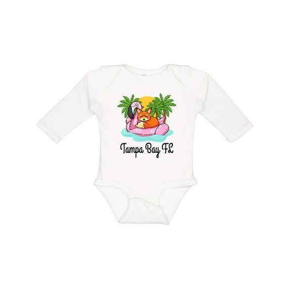 Inktastic Tampa Bay Florida Flamingo Girls Long Sleeve Baby Bodysuit