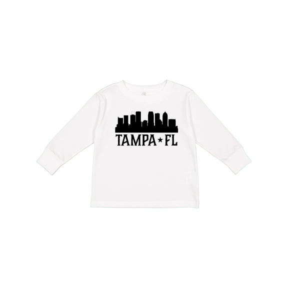 Inktastic Tampa Florida City Skyline Boys or Girls Long Sleeve Toddler T-Shirt