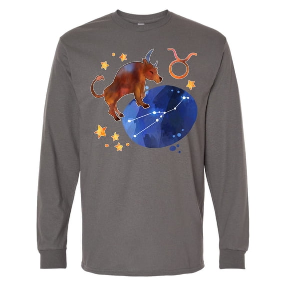 Inktastic Taurus Constellation Zodiac Sign Illustration Long Sleeve T-Shirt