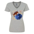 thumbnail image 1 of Inktastic Taurus Constellation Zodiac Sign Illustration Women's V-Neck T-Shirt, 1 of 5