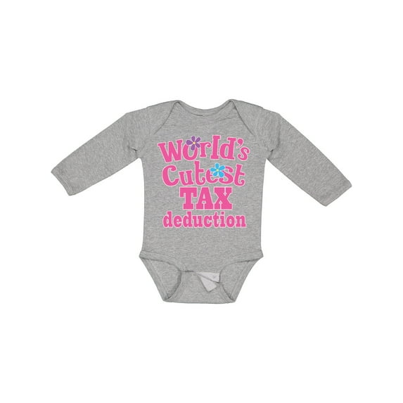 Inktastic Tax Deduction Worlds Cutest Girls Girls Long Sleeve Baby Bodysuit