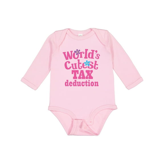 Inktastic Tax Deduction Worlds Cutest Girls Girls Long Sleeve Baby Bodysuit