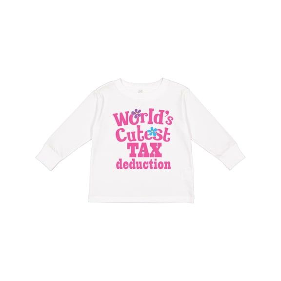 Inktastic Tax Deduction Worlds Cutest Girls Girls Long Sleeve Toddler T-Shirt