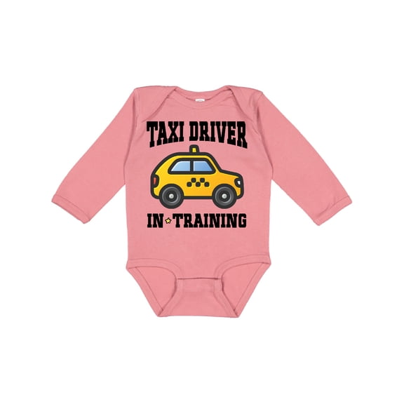 Inktastic Taxi Driver in Training Boys or Girls Long Sleeve Baby Bodysuit