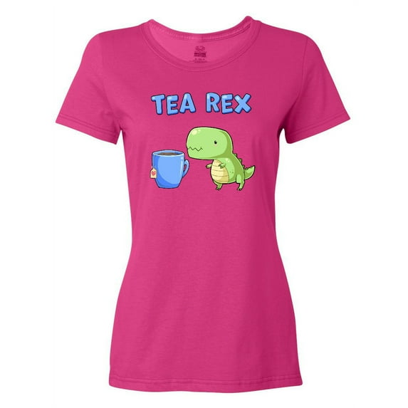 Inktastic Tea Rex Cute Green Dinosaur Pun Women's T-Shirt