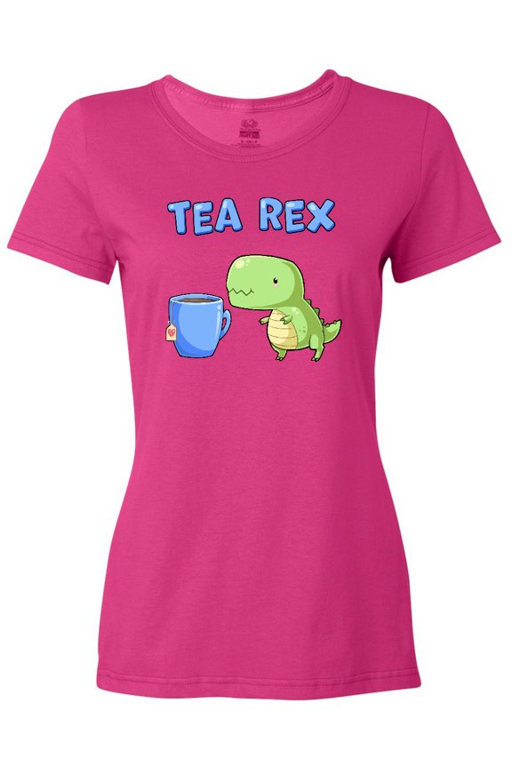 Tea Rex Cute Green Dinosaur Pun Women's T-Shirt