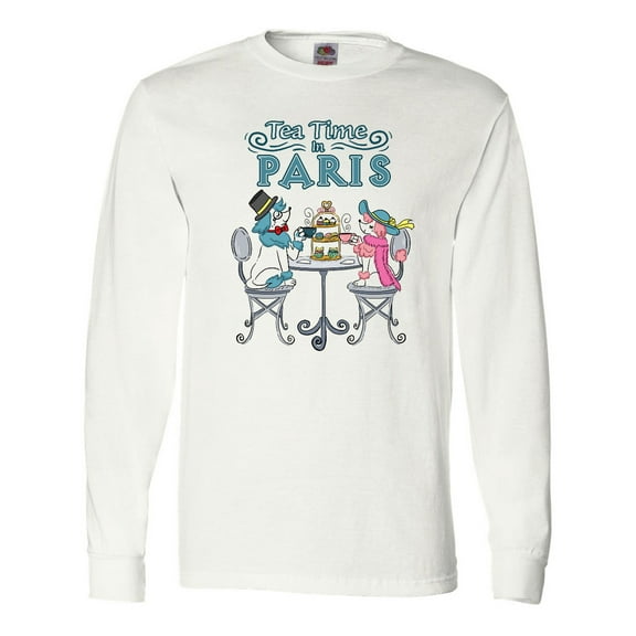 Inktastic Tea Time In Paris-Colorful French Poodles Long Sleeve T-Shirt