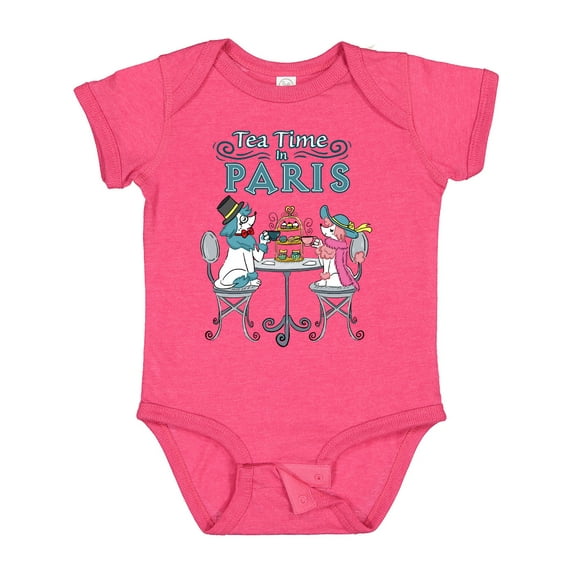 Inktastic Tea Time in Paris-Colorful French Poodles Boys or Girls Baby Bodysuit