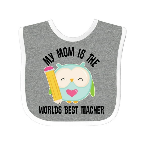Inktastic Teacher Mom School Owl Girls Baby Bib