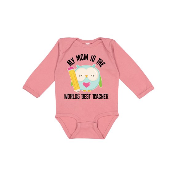 Inktastic Teacher Mom School Owl Girls Long Sleeve Baby Bodysuit
