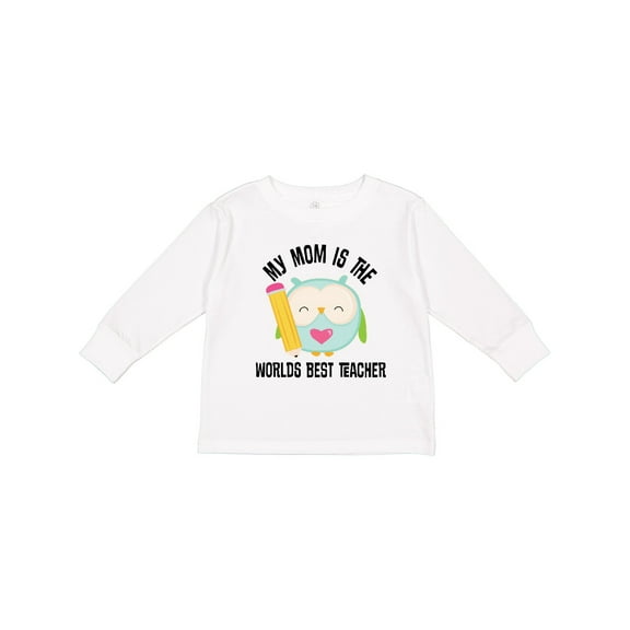 Inktastic Teacher Mom School Owl Girls Long Sleeve Toddler T-Shirt