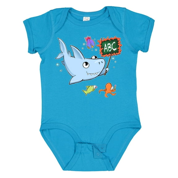 Inktastic Teacher Shark with School of Fish Boys or Girls Baby Bodysuit