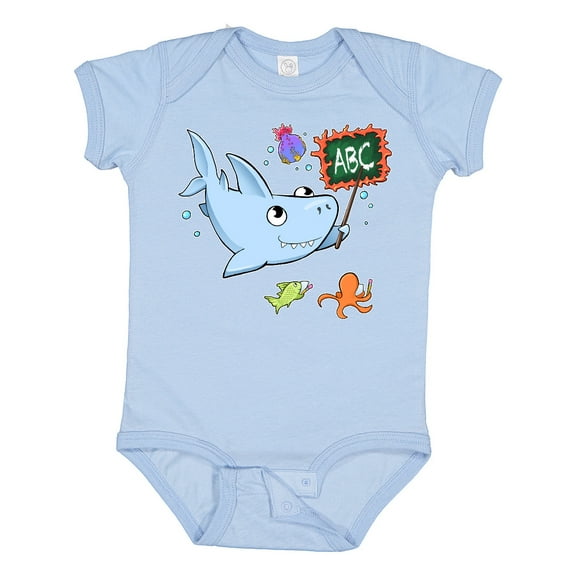 Inktastic Teacher Shark with School of Fish Boys or Girls Baby Bodysuit