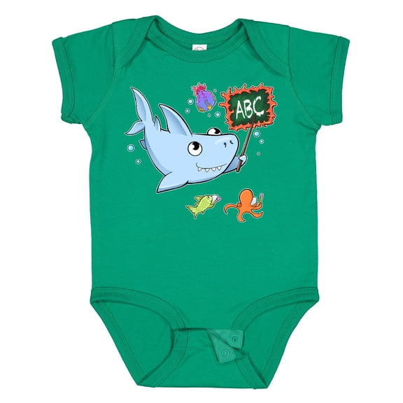 Inktastic Teacher Shark with School of Fish Boys or Girls Baby Bodysuit