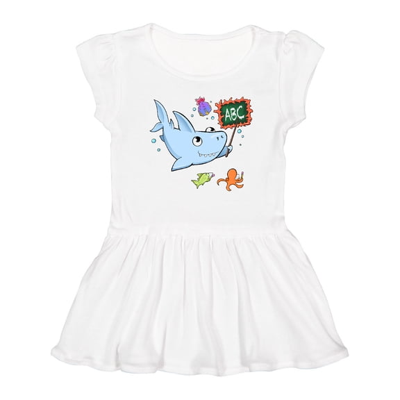 Inktastic Teacher Shark with School of Fish Girls Toddler Dress