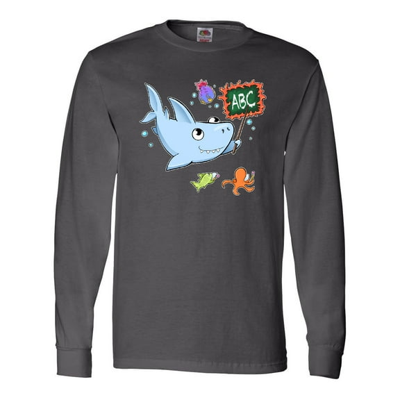 Inktastic Teacher Shark with School of Fish Long Sleeve T-Shirt
